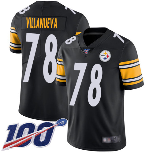Men Pittsburgh Steelers Football #78 Limited Black Alejandro Villanueva Home 100th Season Vapor Untouchable Nike NFL Jersey->pittsburgh steelers->NFL Jersey